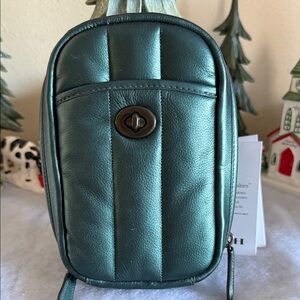 Coach Metallic Teal Crossbody Bag